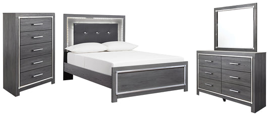 Lodanna Full Panel Bed with Mirrored Dresser and Chest Milwaukee Furniture of Chicago - Furniture Store in Chicago Serving Humbolt Park, Roscoe Village, Avondale, & Homan Square