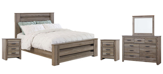 Zelen Queen Panel Bed with Mirrored Dresser and 2 Nightstands Milwaukee Furniture of Chicago - Furniture Store in Chicago Serving Humbolt Park, Roscoe Village, Avondale, & Homan Square