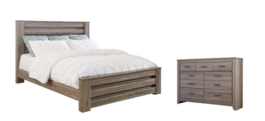 Zelen King Panel Bed with Dresser Milwaukee Furniture of Chicago - Furniture Store in Chicago Serving Humbolt Park, Roscoe Village, Avondale, & Homan Square