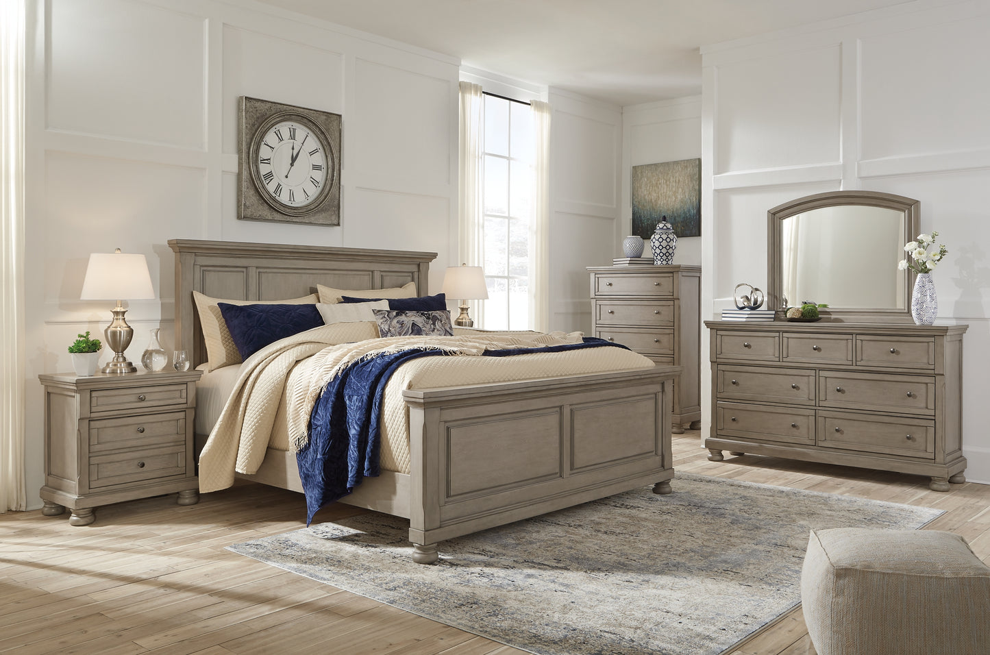 Lettner California King Panel Bed with Dresser Milwaukee Furniture of Chicago - Furniture Store in Chicago Serving Humbolt Park, Roscoe Village, Avondale, & Homan Square