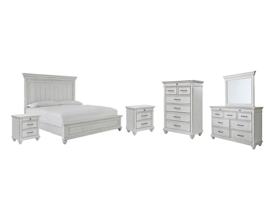 Kanwyn Queen Panel Bed with Mirrored Dresser, Chest and 2 Nightstands Milwaukee Furniture of Chicago - Furniture Store in Chicago Serving Humbolt Park, Roscoe Village, Avondale, & Homan Square