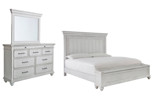 Kanwyn King Panel Bed with Storage with Mirrored Dresser Milwaukee Furniture of Chicago - Furniture Store in Chicago Serving Humbolt Park, Roscoe Village, Avondale, & Homan Square