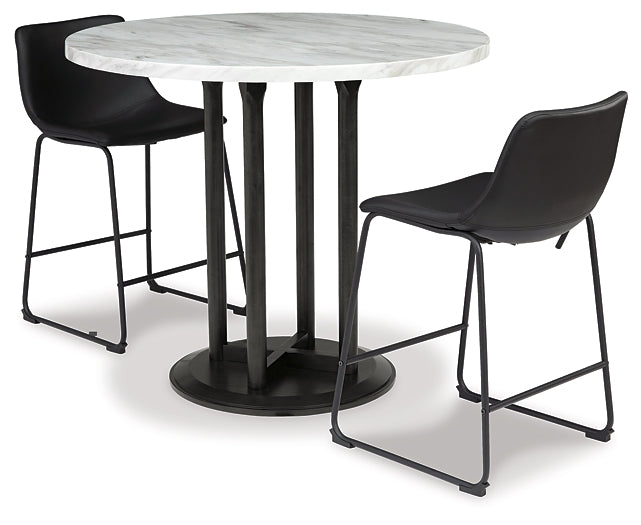 Centiar Counter Height Dining Table and 2 Barstools Milwaukee Furniture of Chicago - Furniture Store in Chicago Serving Humbolt Park, Roscoe Village, Avondale, & Homan Square