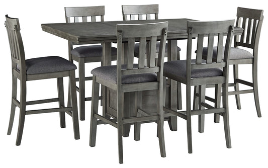 Hallanden Counter Height Dining Table and 6 Barstools Milwaukee Furniture of Chicago - Furniture Store in Chicago Serving Humbolt Park, Roscoe Village, Avondale, & Homan Square