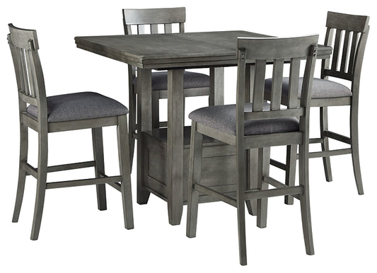 Hallanden Counter Height Dining Table and 4 Barstools Milwaukee Furniture of Chicago - Furniture Store in Chicago Serving Humbolt Park, Roscoe Village, Avondale, & Homan Square