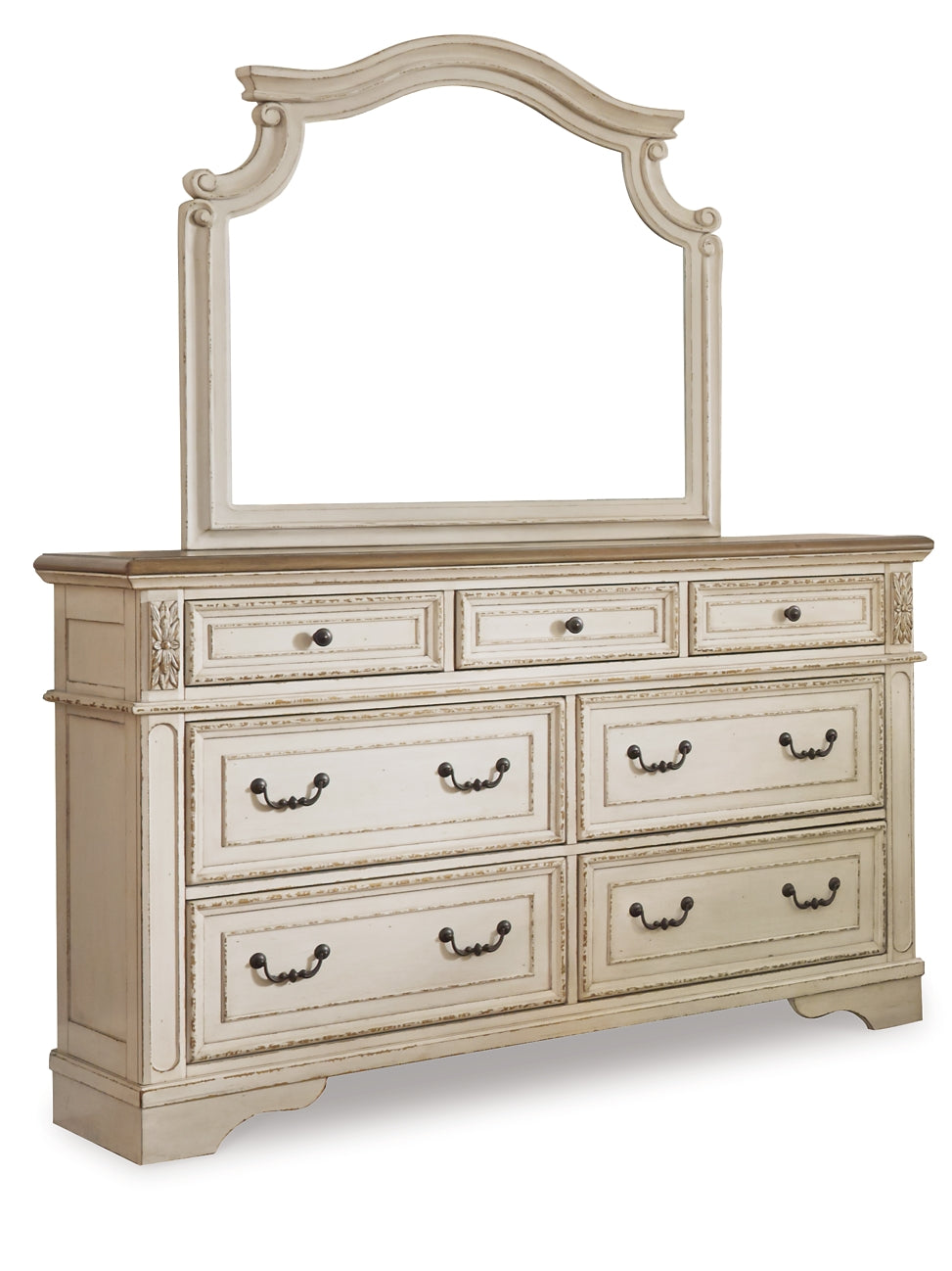 Realyn California King Upholstered Bed with Mirrored Dresser Milwaukee Furniture of Chicago - Furniture Store in Chicago Serving Humbolt Park, Roscoe Village, Avondale, & Homan Square