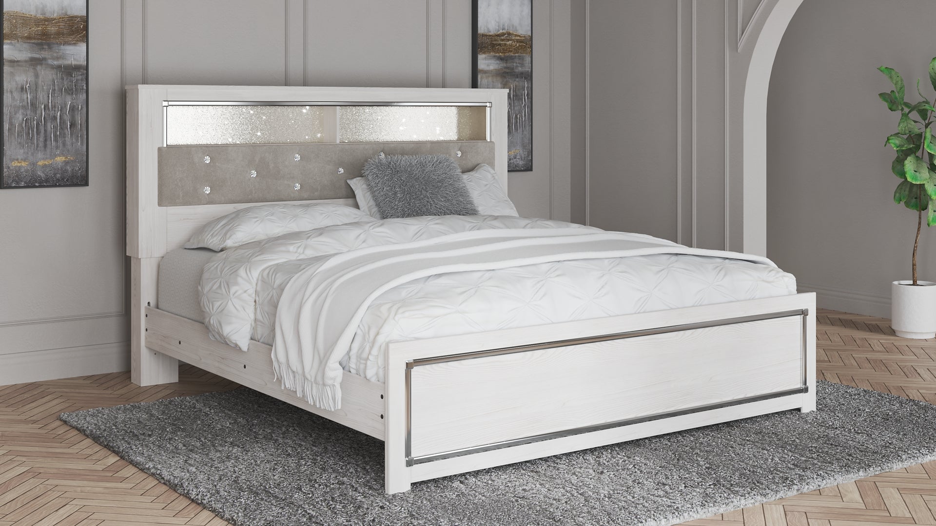 Altyra King Panel Bookcase Bed with Dresser Milwaukee Furniture of Chicago - Furniture Store in Chicago Serving Humbolt Park, Roscoe Village, Avondale, & Homan Square