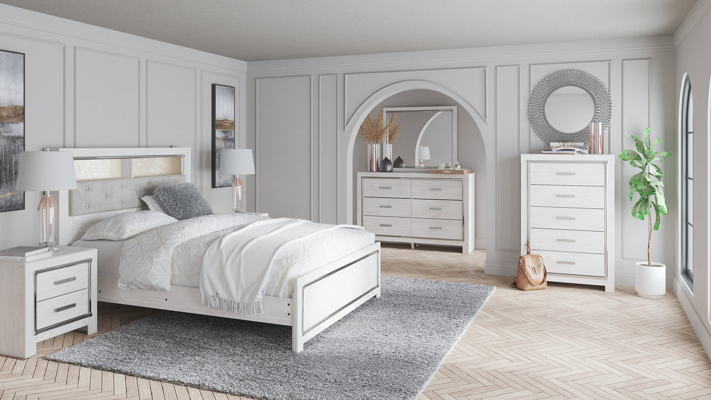 Altyra Queen Panel Bookcase Bed with Mirrored Dresser and 2 Nightstands Milwaukee Furniture of Chicago - Furniture Store in Chicago Serving Humbolt Park, Roscoe Village, Avondale, & Homan Square