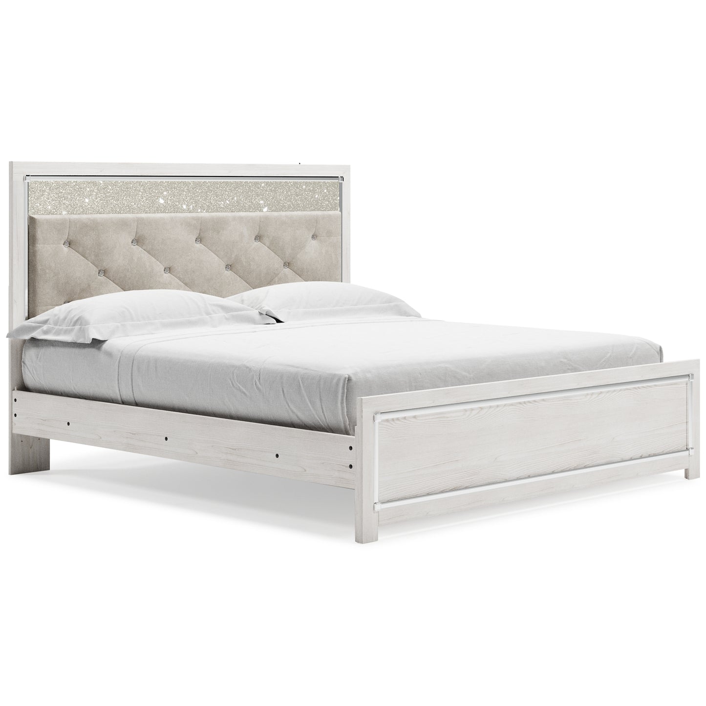 Altyra King Panel Bed with Mirrored Dresser, Chest and Nightstand Milwaukee Furniture of Chicago - Furniture Store in Chicago Serving Humbolt Park, Roscoe Village, Avondale, & Homan Square