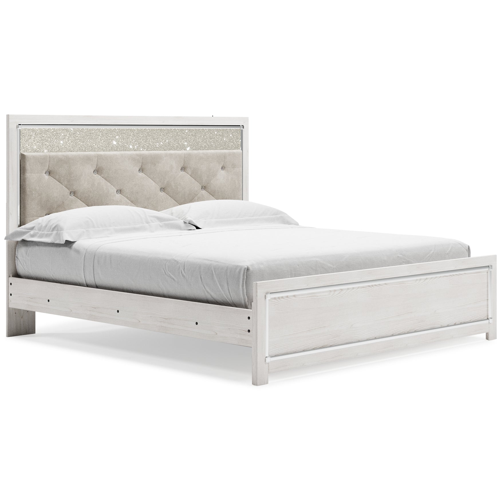 Altyra King Panel Bed with Mirrored Dresser, Chest and Nightstand Milwaukee Furniture of Chicago - Furniture Store in Chicago Serving Humbolt Park, Roscoe Village, Avondale, & Homan Square