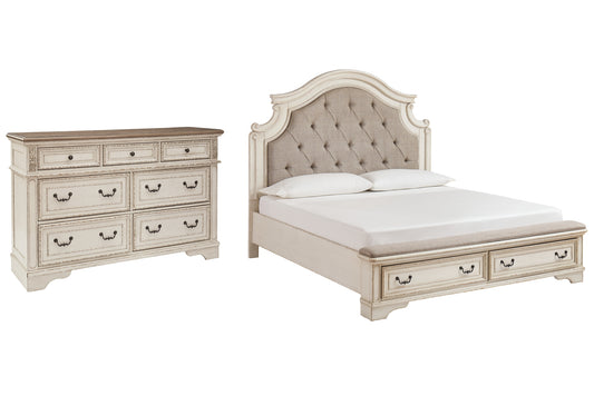 Realyn Queen Upholstered Bed with Dresser Milwaukee Furniture of Chicago - Furniture Store in Chicago Serving Humbolt Park, Roscoe Village, Avondale, & Homan Square