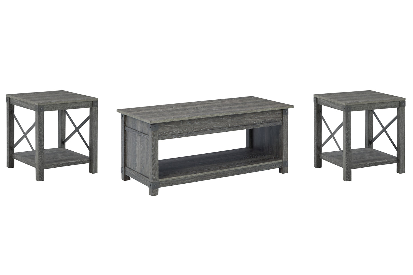 Freedan Coffee Table with 2 End Tables Milwaukee Furniture of Chicago - Furniture Store in Chicago Serving Humbolt Park, Roscoe Village, Avondale, & Homan Square