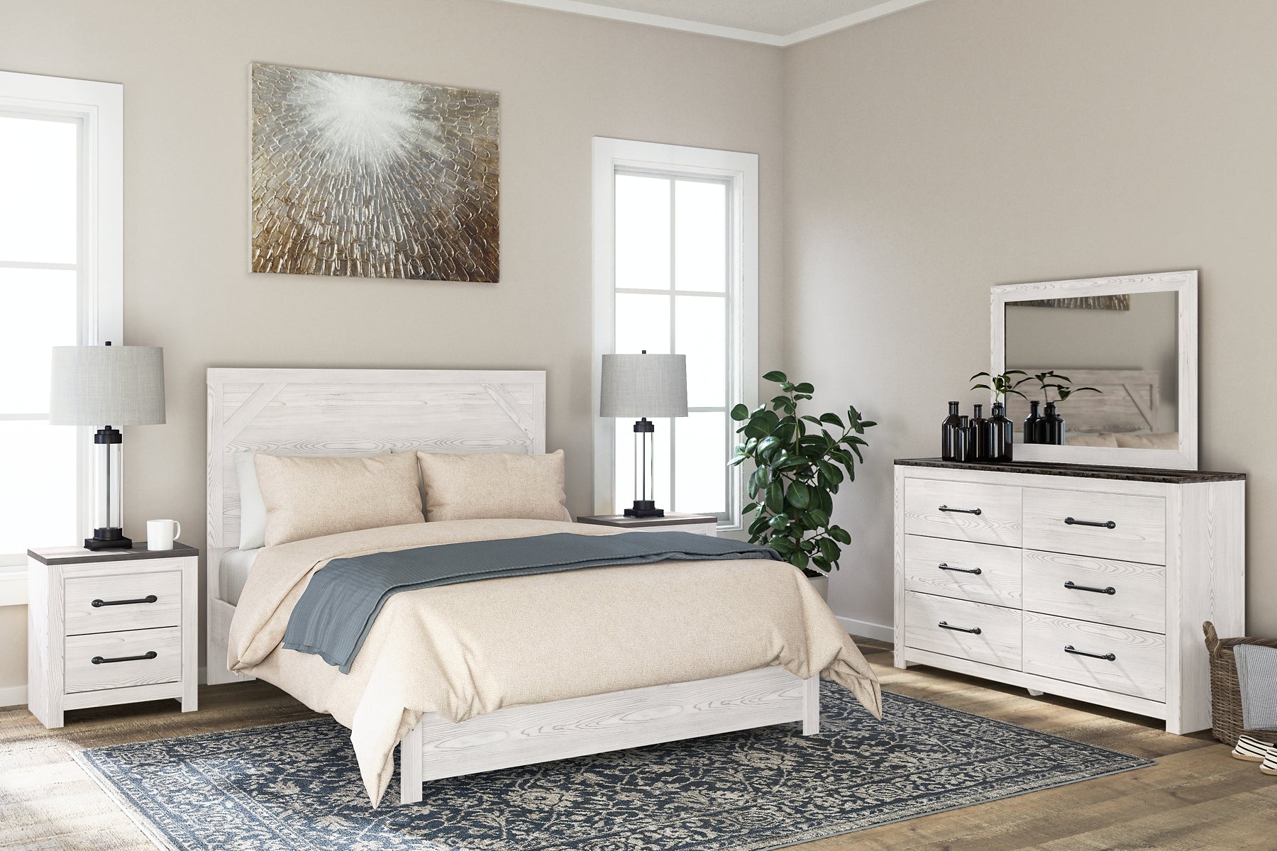 Gerridan Queen Panel Bed with Dresser Milwaukee Furniture of Chicago - Furniture Store in Chicago Serving Humbolt Park, Roscoe Village, Avondale, & Homan Square