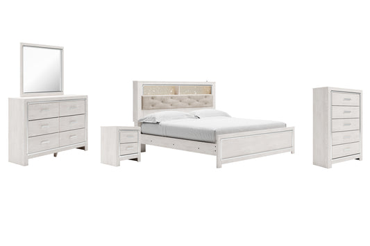 Altyra King Panel Bookcase Bed with Mirrored Dresser, Chest and Nightstand Milwaukee Furniture of Chicago - Furniture Store in Chicago Serving Humbolt Park, Roscoe Village, Avondale, & Homan Square