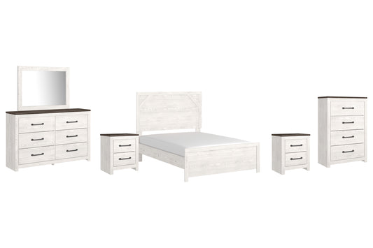 Gerridan Full Panel Bed with Mirrored Dresser, Chest and 2 Nightstands Milwaukee Furniture of Chicago - Furniture Store in Chicago Serving Humbolt Park, Roscoe Village, Avondale, & Homan Square