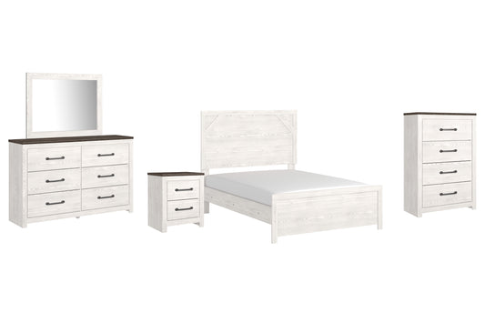 Gerridan Full Panel Bed with Mirrored Dresser, Chest and Nightstand Milwaukee Furniture of Chicago - Furniture Store in Chicago Serving Humbolt Park, Roscoe Village, Avondale, & Homan Square