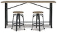 Lesterton Counter Height Dining Table and 2 Barstools Milwaukee Furniture of Chicago - Furniture Store in Chicago Serving Humbolt Park, Roscoe Village, Avondale, & Homan Square