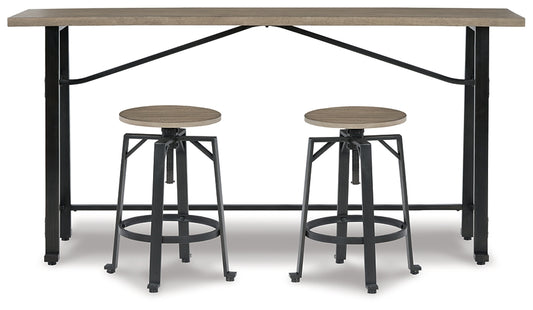 Lesterton Counter Height Dining Table and 2 Barstools Milwaukee Furniture of Chicago - Furniture Store in Chicago Serving Humbolt Park, Roscoe Village, Avondale, & Homan Square