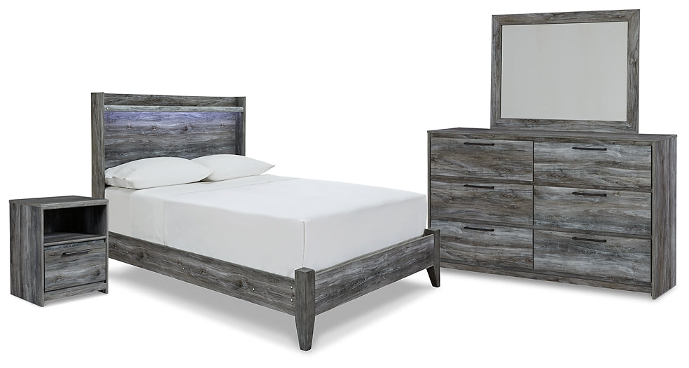 Baystorm Full Panel Bed with Mirrored Dresser and Nightstand Milwaukee Furniture of Chicago - Furniture Store in Chicago Serving Humbolt Park, Roscoe Village, Avondale, & Homan Square