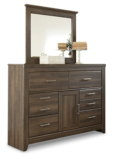 Juararo King Poster Bed with Mirrored Dresser and Nightstand Milwaukee Furniture of Chicago - Furniture Store in Chicago Serving Humbolt Park, Roscoe Village, Avondale, & Homan Square