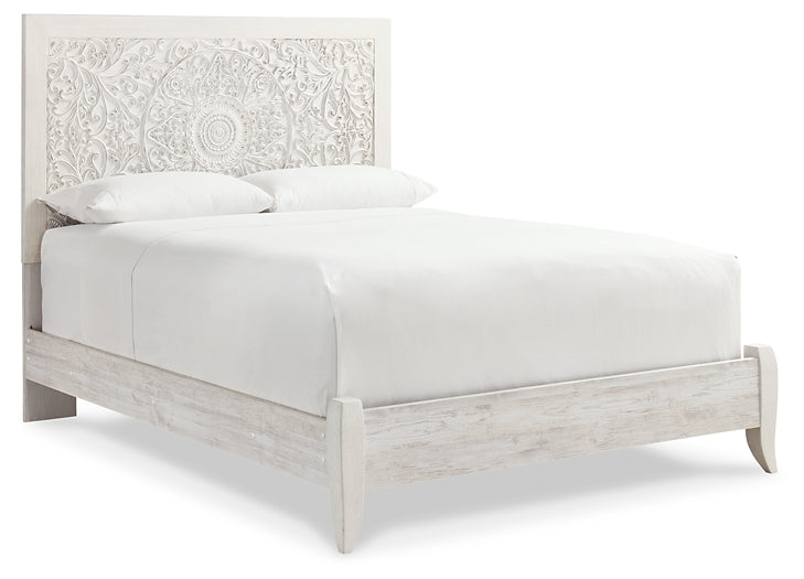 Paxberry Queen Panel Bed with Mirrored Dresser and Nightstand Milwaukee Furniture of Chicago - Furniture Store in Chicago Serving Humbolt Park, Roscoe Village, Avondale, & Homan Square