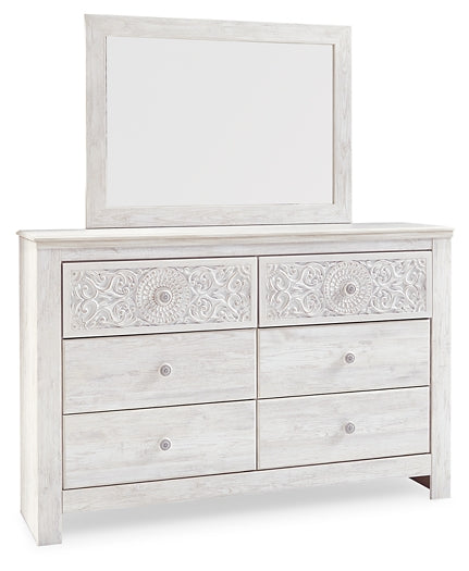 Paxberry Queen Panel Bed with Mirrored Dresser and Nightstand Milwaukee Furniture of Chicago - Furniture Store in Chicago Serving Humbolt Park, Roscoe Village, Avondale, & Homan Square