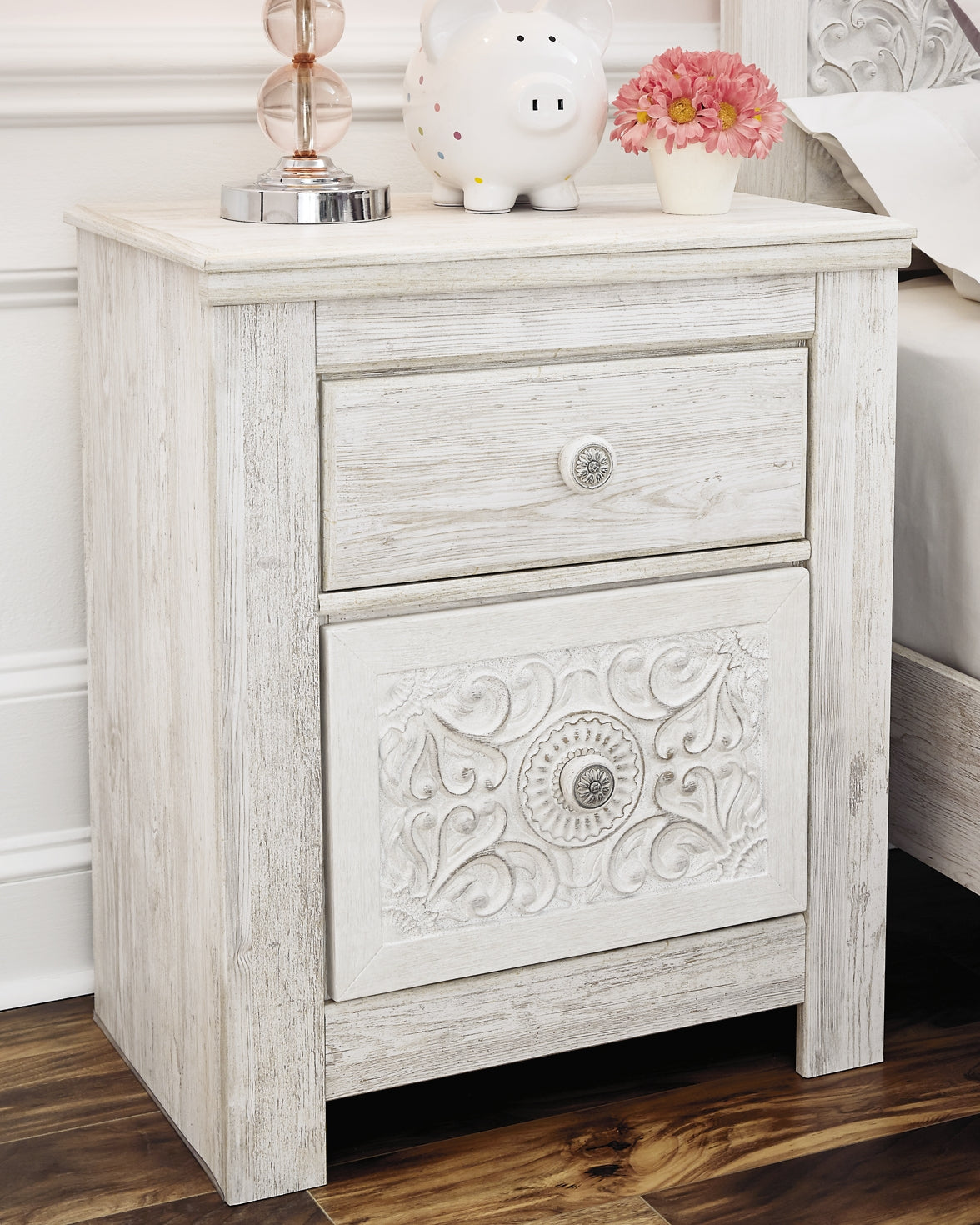 Paxberry Queen Panel Bed with Mirrored Dresser and Nightstand Milwaukee Furniture of Chicago - Furniture Store in Chicago Serving Humbolt Park, Roscoe Village, Avondale, & Homan Square