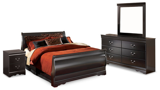 Huey Vineyard Full Sleigh Bed with Mirrored Dresser and Nightstand Milwaukee Furniture of Chicago - Furniture Store in Chicago Serving Humbolt Park, Roscoe Village, Avondale, & Homan Square