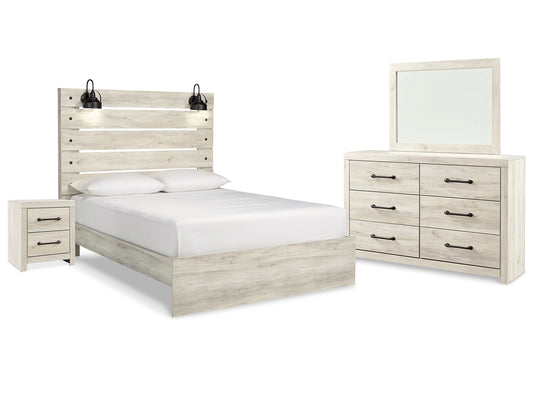 Cambeck Queen Panel Bed with Mirrored Dresser and Nightstand Milwaukee Furniture of Chicago - Furniture Store in Chicago Serving Humbolt Park, Roscoe Village, Avondale, & Homan Square