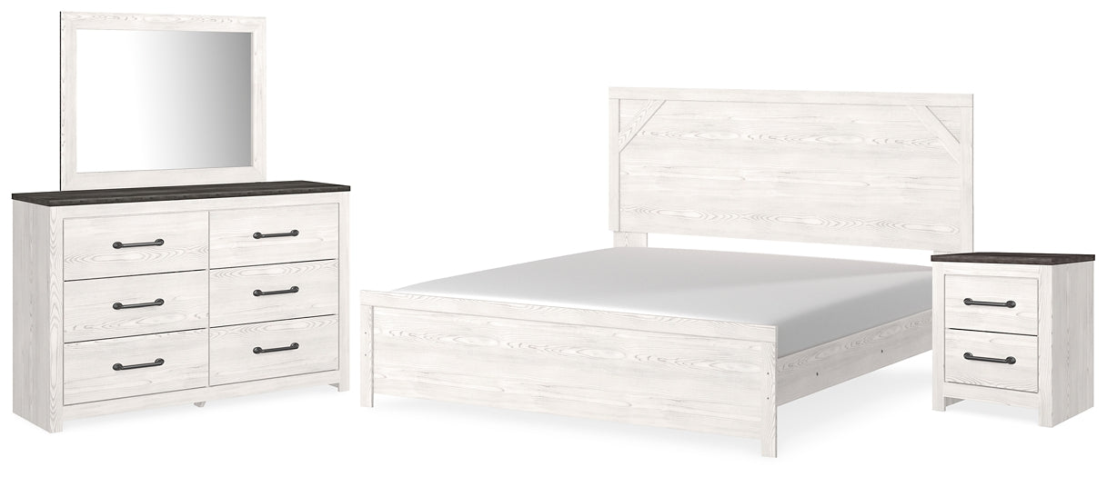 Gerridan King Panel Bed with Mirrored Dresser and Nightstand Milwaukee Furniture of Chicago - Furniture Store in Chicago Serving Humbolt Park, Roscoe Village, Avondale, & Homan Square