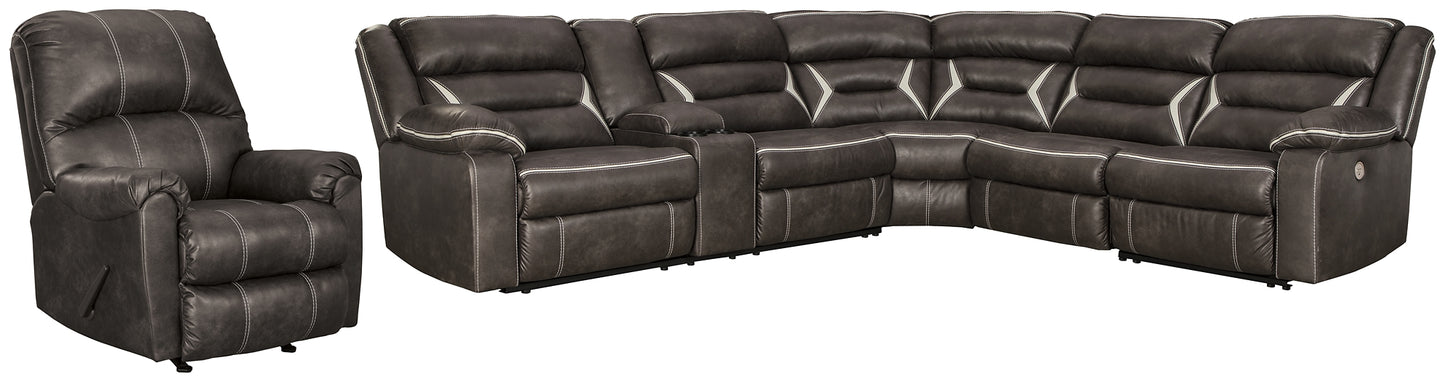 Kincord 4-Piece Sectional with Recliner Milwaukee Furniture of Chicago - Furniture Store in Chicago Serving Humbolt Park, Roscoe Village, Avondale, & Homan Square