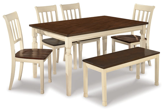 Whitesburg Dining Table and 4 Chairs and Bench Milwaukee Furniture of Chicago - Furniture Store in Chicago Serving Humbolt Park, Roscoe Village, Avondale, & Homan Square