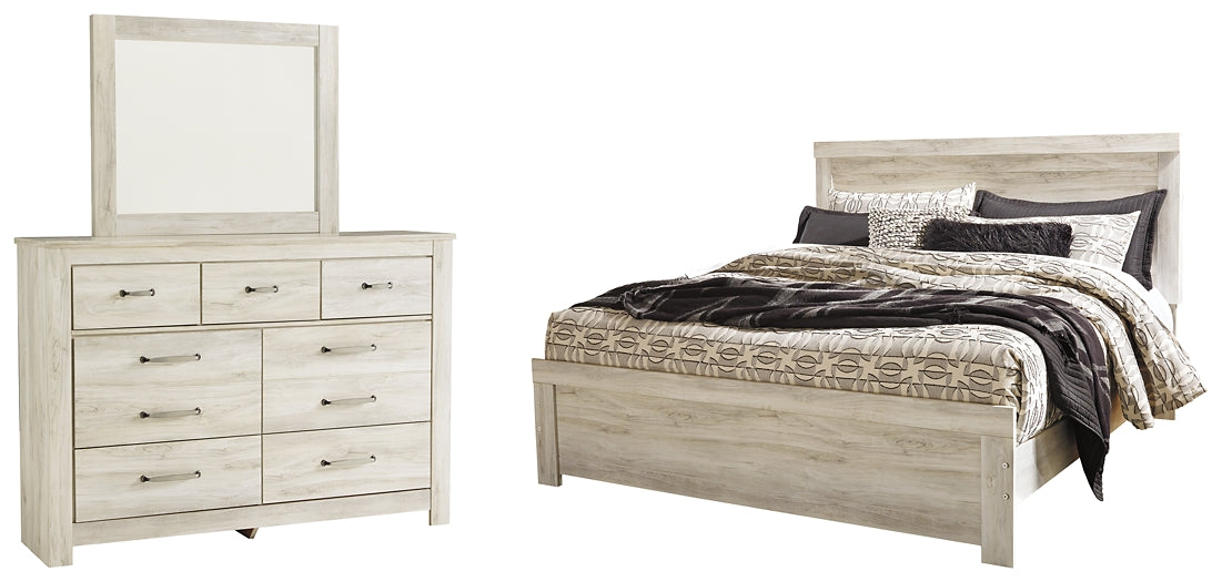 Bellaby Queen Panel Bed with Mirrored Dresser Milwaukee Furniture of Chicago - Furniture Store in Chicago Serving Humbolt Park, Roscoe Village, Avondale, & Homan Square