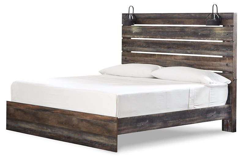 Drystan Queen Panel Bed with 2 Nightstands Milwaukee Furniture of Chicago - Furniture Store in Chicago Serving Humbolt Park, Roscoe Village, Avondale, & Homan Square