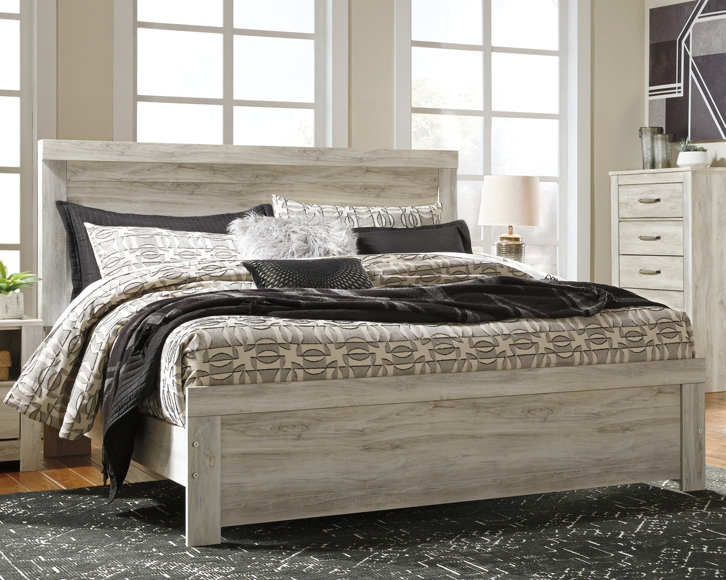 Bellaby Queen Panel Bed with Mirrored Dresser Milwaukee Furniture of Chicago - Furniture Store in Chicago Serving Humbolt Park, Roscoe Village, Avondale, & Homan Square