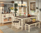 Whitesburg Dining Table and 4 Chairs and Bench with Storage Milwaukee Furniture of Chicago - Furniture Store in Chicago Serving Humbolt Park, Roscoe Village, Avondale, & Homan Square