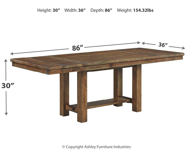 Moriville Dining Table and 6 Chairs Milwaukee Furniture of Chicago - Furniture Store in Chicago Serving Humbolt Park, Roscoe Village, Avondale, & Homan Square