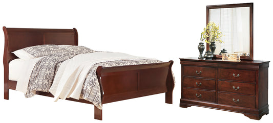 Alisdair Queen Sleigh Bed with Mirrored Dresser Milwaukee Furniture of Chicago - Furniture Store in Chicago Serving Humbolt Park, Roscoe Village, Avondale, & Homan Square