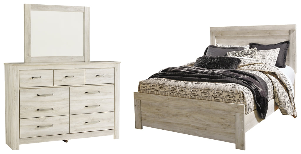 Bellaby Queen Panel Bed with Mirrored Dresser Milwaukee Furniture of Chicago - Furniture Store in Chicago Serving Humbolt Park, Roscoe Village, Avondale, & Homan Square