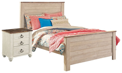 Willowton Twin Panel Bed with Nightstand Milwaukee Furniture of Chicago - Furniture Store in Chicago Serving Humbolt Park, Roscoe Village, Avondale, & Homan Square