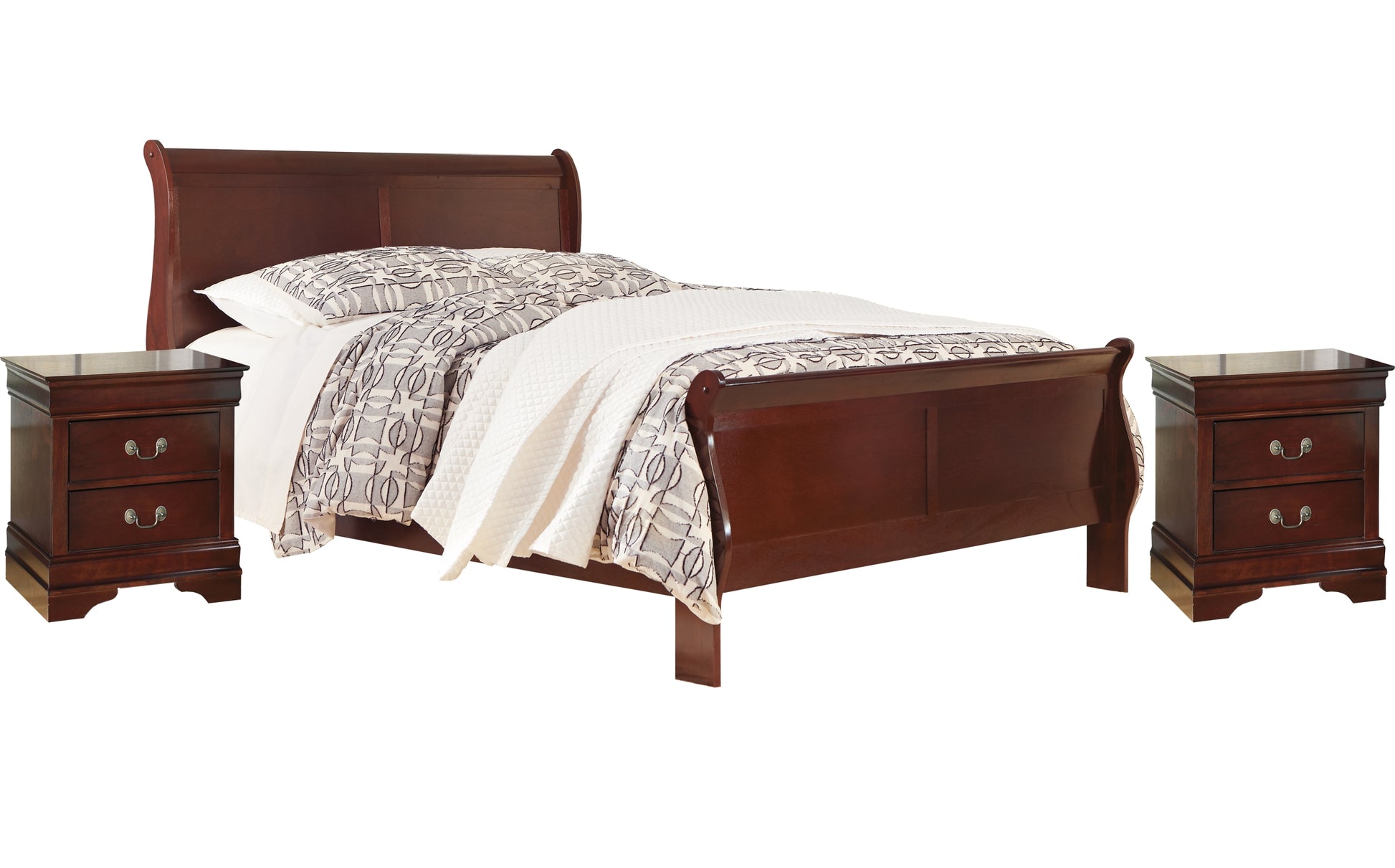 Alisdair Queen Sleigh Bed with 2 Nightstands Milwaukee Furniture of Chicago - Furniture Store in Chicago Serving Humbolt Park, Roscoe Village, Avondale, & Homan Square