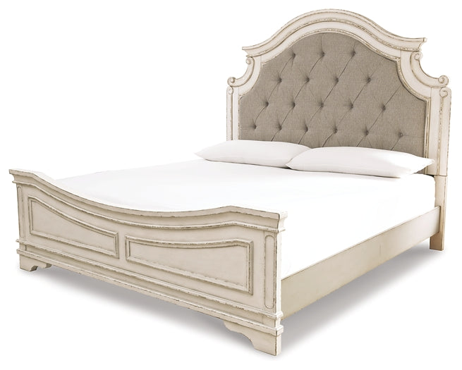 Realyn Queen Upholstered Panel Bed with Dresser Milwaukee Furniture of Chicago - Furniture Store in Chicago Serving Humbolt Park, Roscoe Village, Avondale, & Homan Square