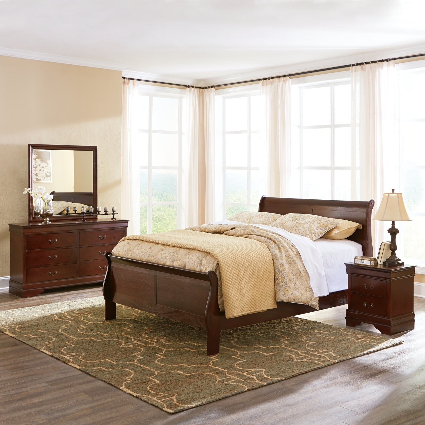 Alisdair Queen Sleigh Bed with 2 Nightstands Milwaukee Furniture of Chicago - Furniture Store in Chicago Serving Humbolt Park, Roscoe Village, Avondale, & Homan Square