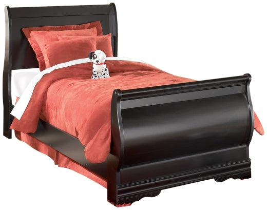 Huey Vineyard Twin Sleigh Bed with Mirrored Dresser, Chest and 2 Nightstands Milwaukee Furniture of Chicago - Furniture Store in Chicago Serving Humbolt Park, Roscoe Village, Avondale, & Homan Square