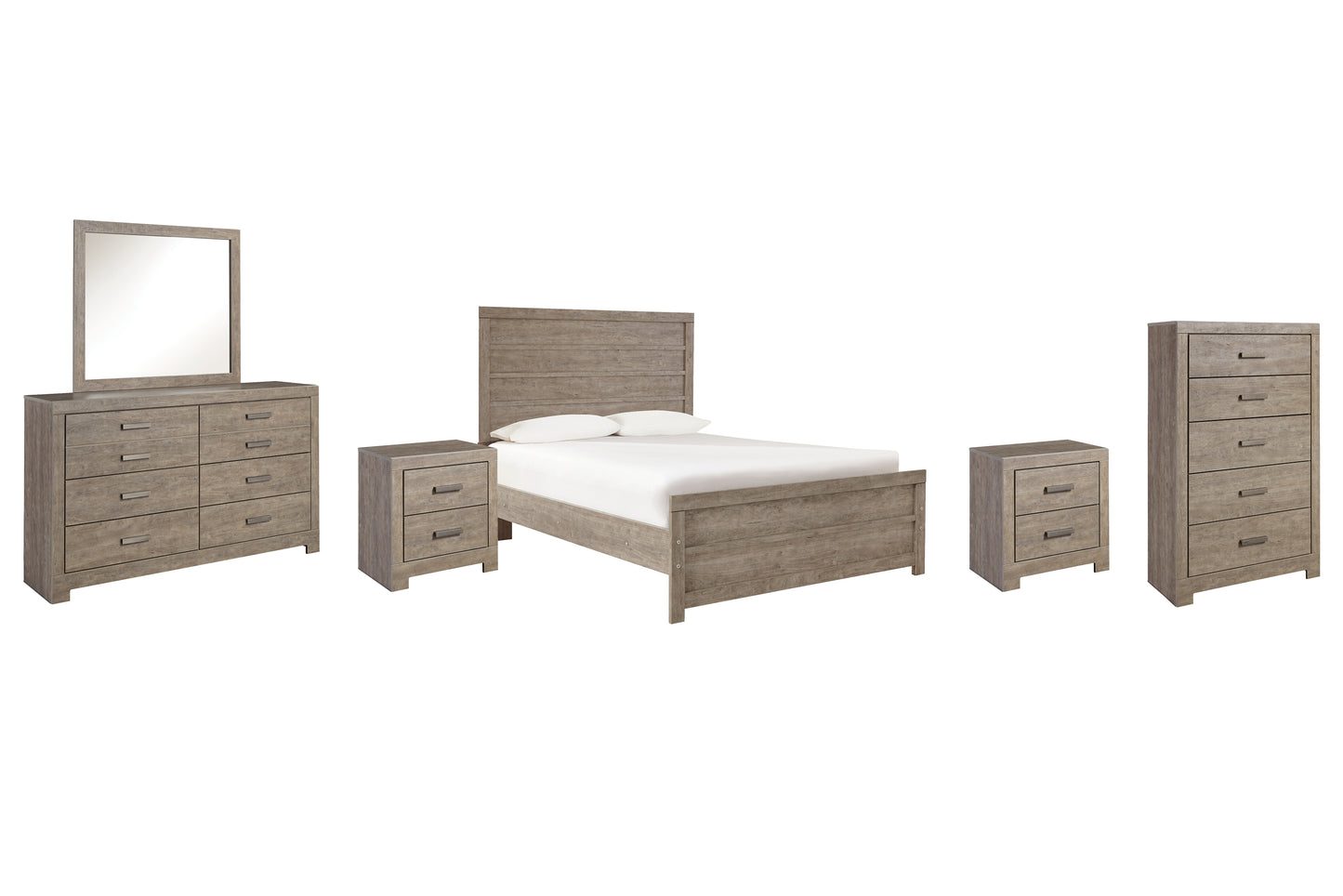 Culverbach Full Panel Bed with Mirrored Dresser, Chest and 2 Nightstands Milwaukee Furniture of Chicago - Furniture Store in Chicago Serving Humbolt Park, Roscoe Village, Avondale, & Homan Square