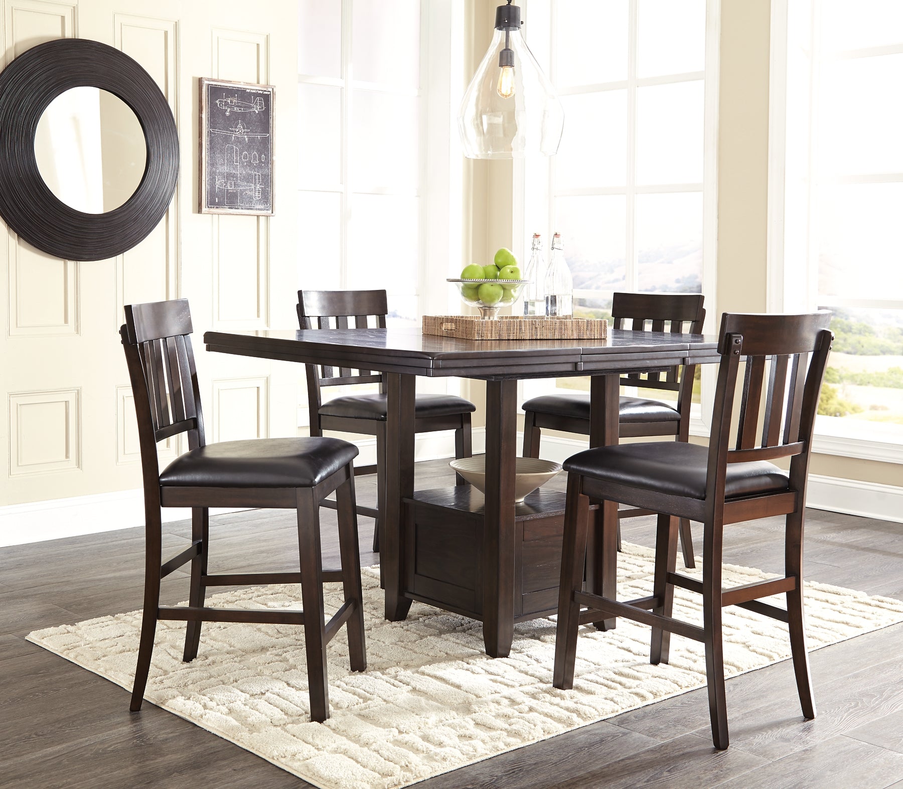 Haddigan Counter Height Dining Table and 4 Barstools Milwaukee Furniture of Chicago - Furniture Store in Chicago Serving Humbolt Park, Roscoe Village, Avondale, & Homan Square