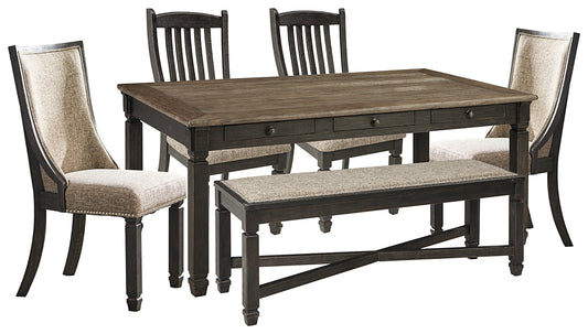 Tyler Creek Dining Table and 4 Chairs and Bench Milwaukee Furniture of Chicago - Furniture Store in Chicago Serving Humbolt Park, Roscoe Village, Avondale, & Homan Square