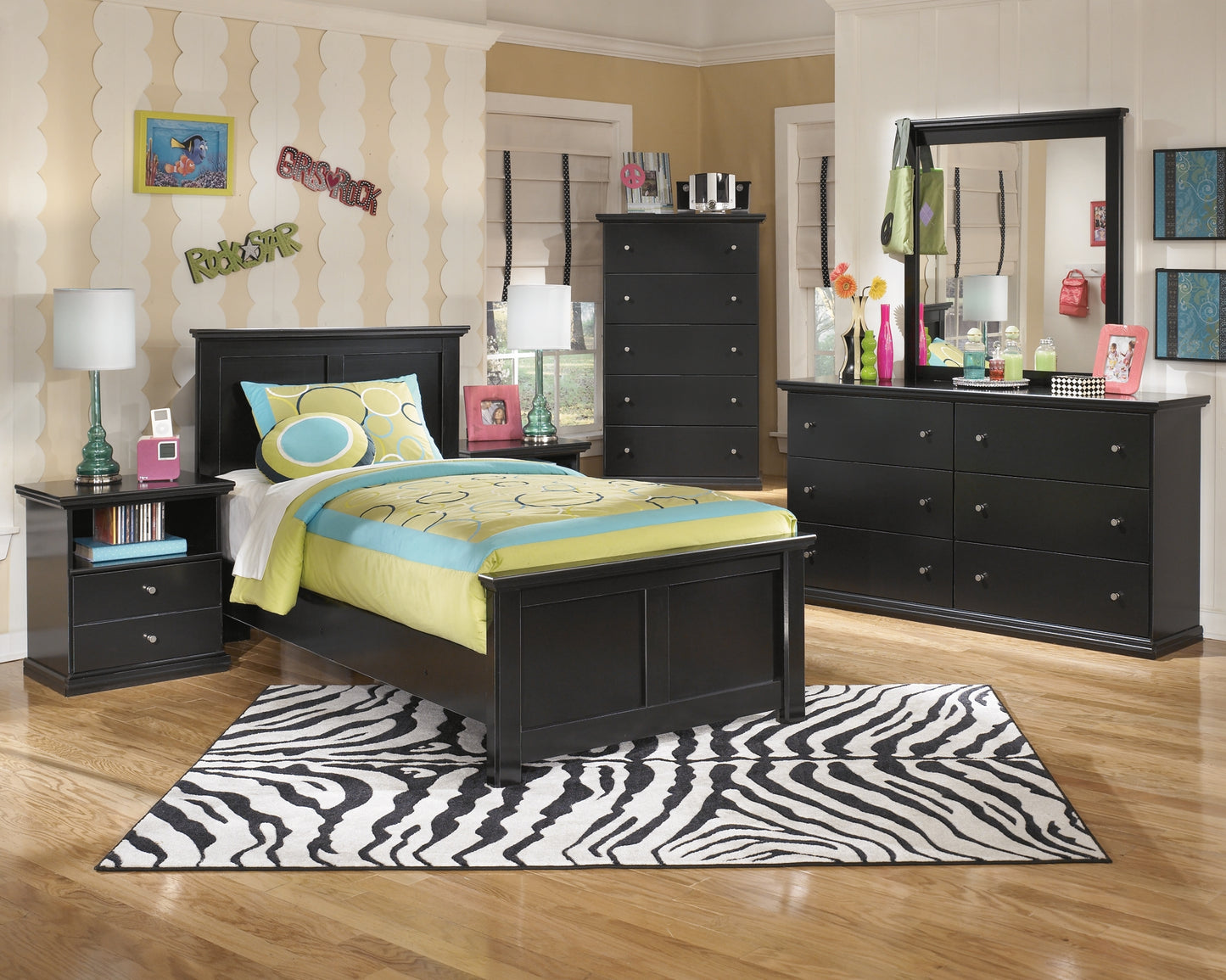 Maribel Twin Panel Bed with Dresser Milwaukee Furniture of Chicago - Furniture Store in Chicago Serving Humbolt Park, Roscoe Village, Avondale, & Homan Square