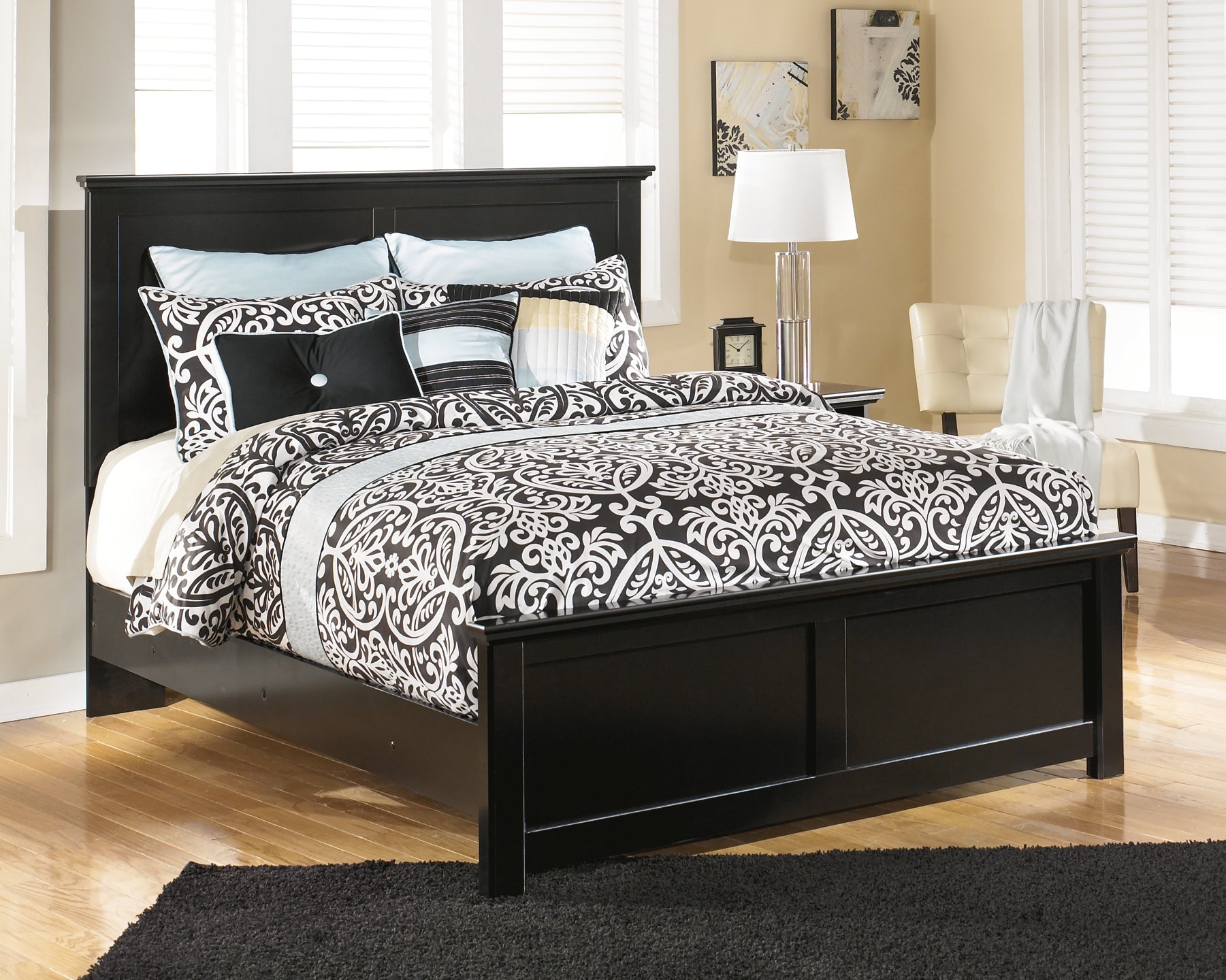 Maribel Queen Panel Bed with Mirrored Dresser and 2 Nightstands Milwaukee Furniture of Chicago - Furniture Store in Chicago Serving Humbolt Park, Roscoe Village, Avondale, & Homan Square