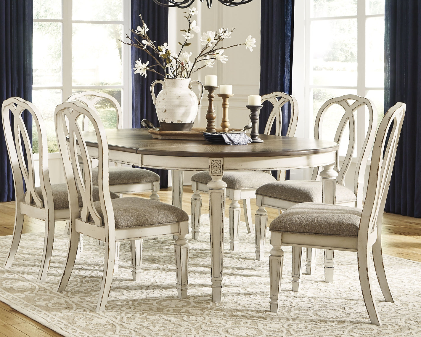 Realyn Dining Table and 6 Chairs Milwaukee Furniture of Chicago - Furniture Store in Chicago Serving Humbolt Park, Roscoe Village, Avondale, & Homan Square